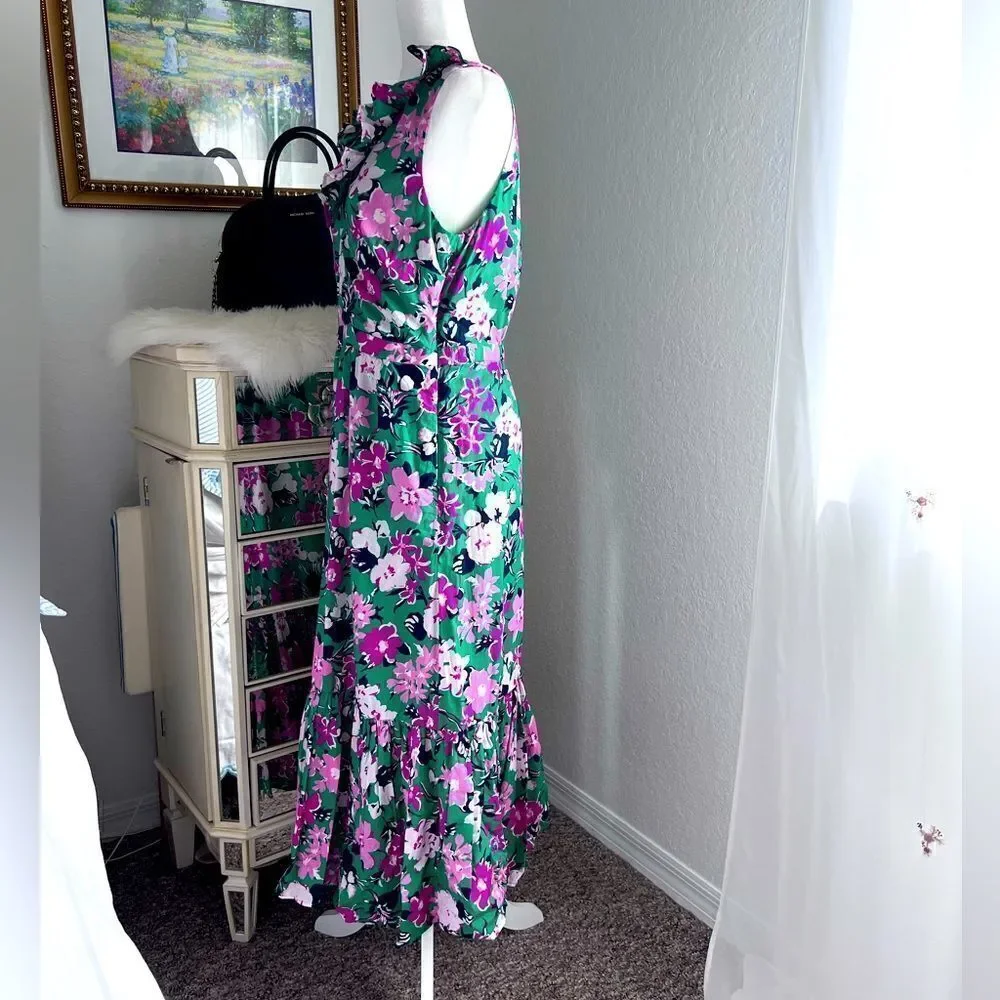 J.Crew ruffled floral midi dress